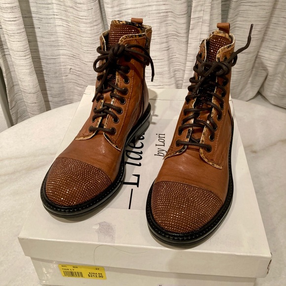 L’idea Studded Toe Ankle Combat Boots - Picture 3 of 14